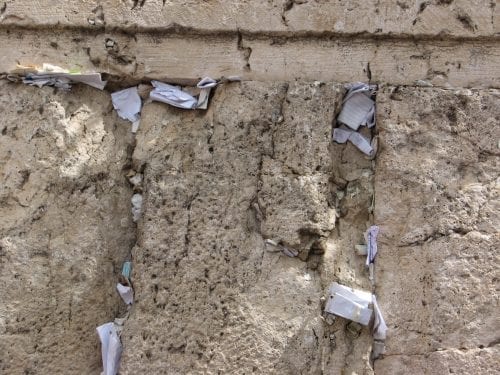 Prayers in the Wailing Wall