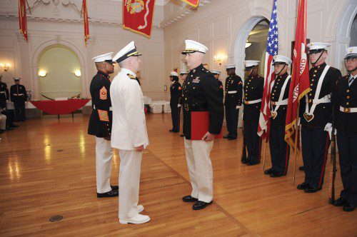 Navy Captain and long-time friend Bruce Hay retired my husband in April.