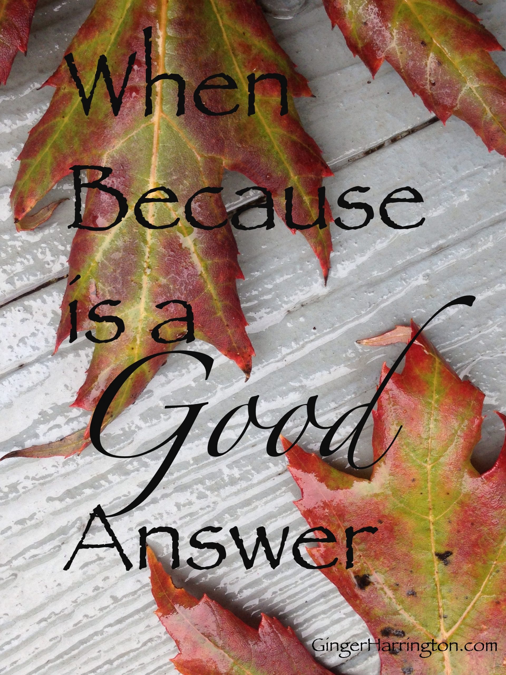 When “Because” is a Good Answer