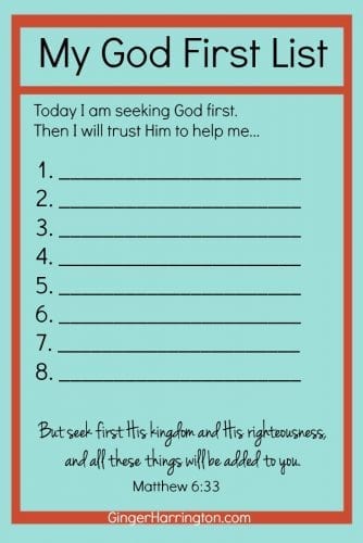 My God First List 2