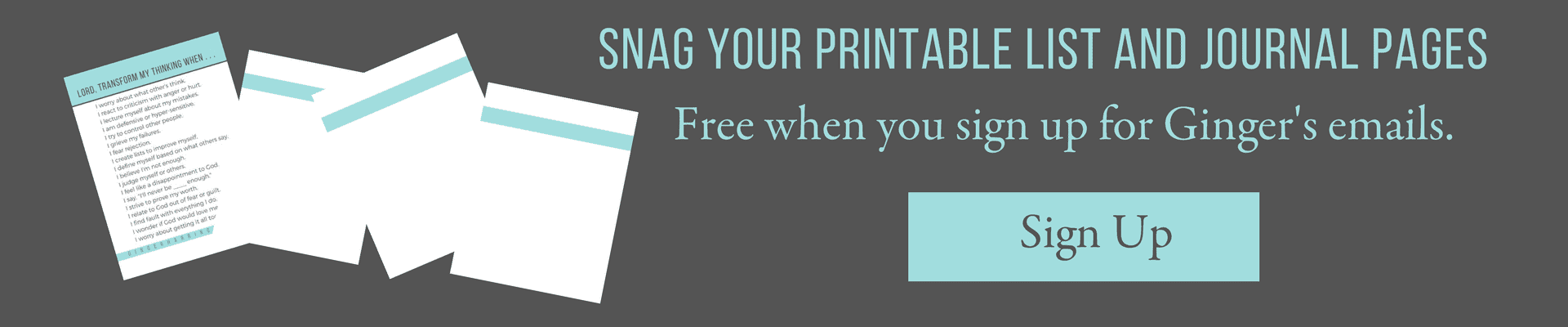 Sign up for printable list and journal pages.