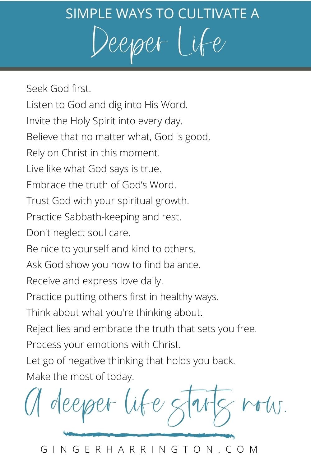 Simple ways to a deeper life with God, others, and ourselves. Practical ideas for spiritual growth for Christian women.