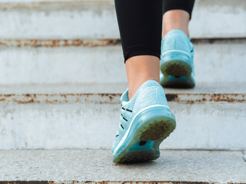 Feet walking up steps represents blog post on motivating quotes for healthy lifestyle