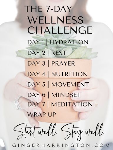 Hands holding a plant are background for The Wellness Challenge to work on healthy habits.