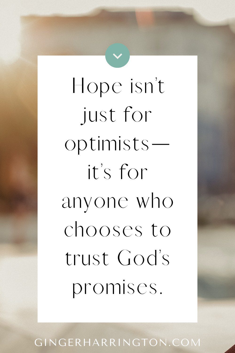 Quote on white canvas against blurred mountain in background.