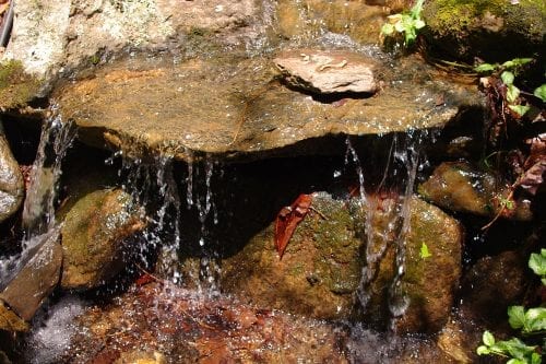 Close up water over rock