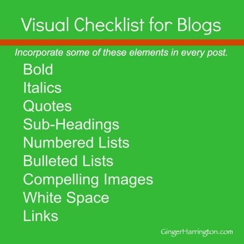 Visual Checklist for Blogs
