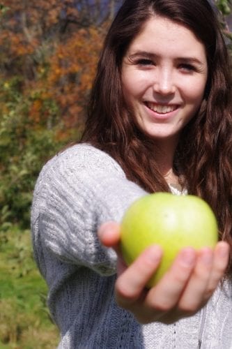 Girl with apple