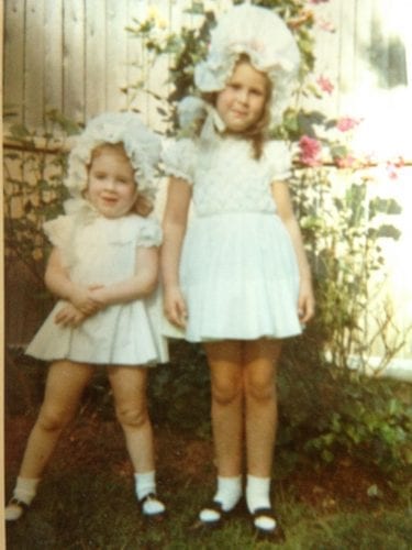 Sisters in our Easter Dresses 1969.
