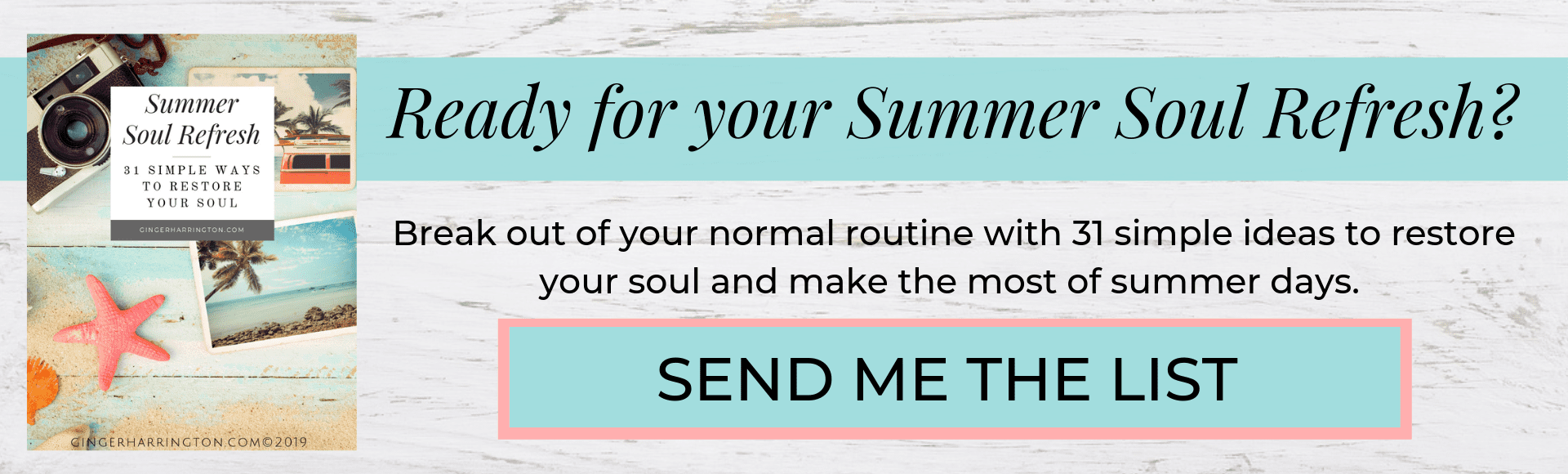 Cover copy of eBook called Summer Soul Refresh: 31 Simple Ways to Restore Your Soul.