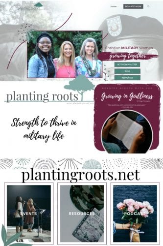 Planting Roots is a ministry for women in the military community. Biblical resources, website, social media, and live events to empower women to plant roots in faith and impact the globe for Christ.