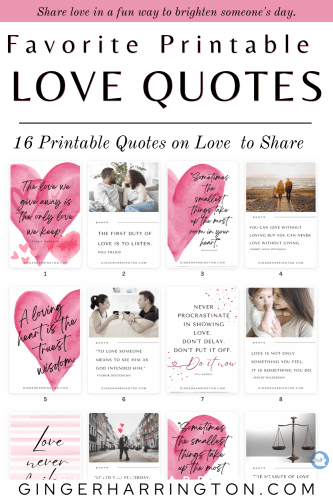 26 Short Quotes on Love + Free Printable Pack | Ginger Harrington