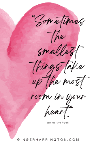 Watercolor heart is the background for a Winnie the Pooh Quote .
