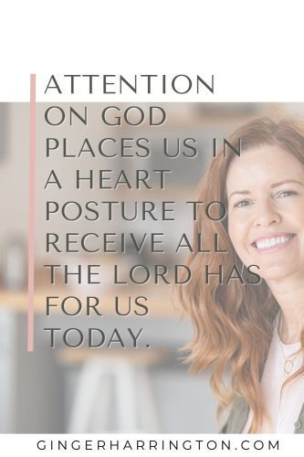 Red-headed woman is background for a quote on mental focus and relationship with God