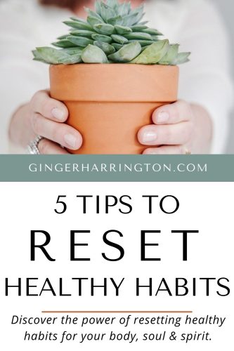 Hands holding potted plant illustrate post on tips to reset healthy habits