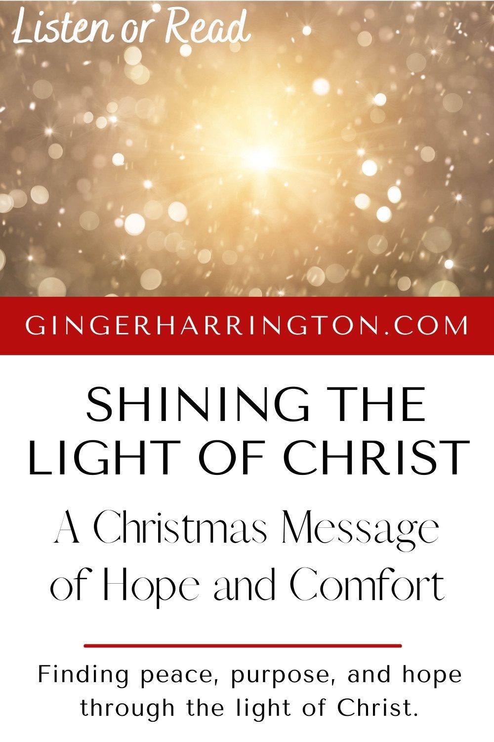 Light of the sun sparkles against gold background to illustrate post on the Light of Christ and hope this Christmas.