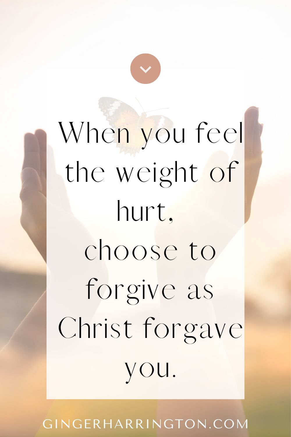 open hands release a butterfly as background for a quote on what forgiveness means