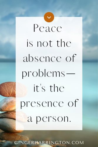 Ocean background for quote on peace.